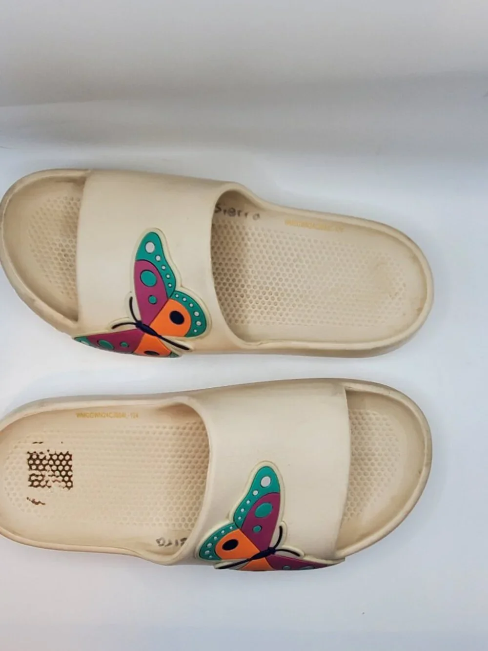 🦋 Wonder Nation Kids Butterfly Slide Sandals – Size 4-5